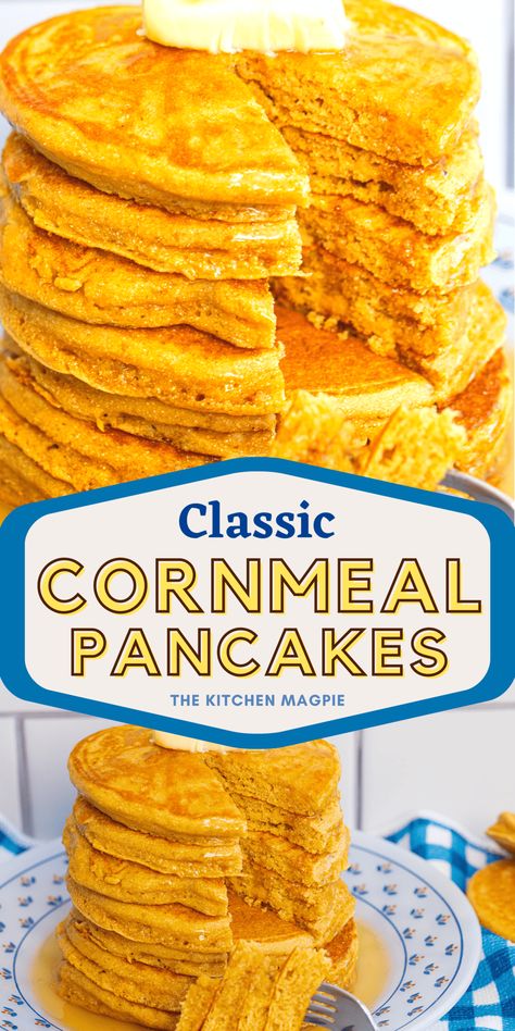 Cornmeal Pancakes Cornbread Pancakes, Best Homemade Pancakes, Breakfast Boards, Cornmeal Pancakes, Air Fryer Recipes Appetizers, Homemade Pancake Recipe, Family Snacks, Homemade Pancakes, Bread Appetizers