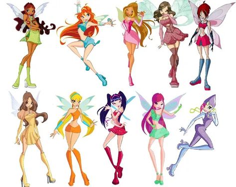 Winx Club Winx Club Characters With Names, Bloom And Flora, Winx Club Original, Winx Club Normal Clothes, Winx Club Layla, Layla Winx Club, Winx Club Fashion Illustration, Cat Nap, Winx Club