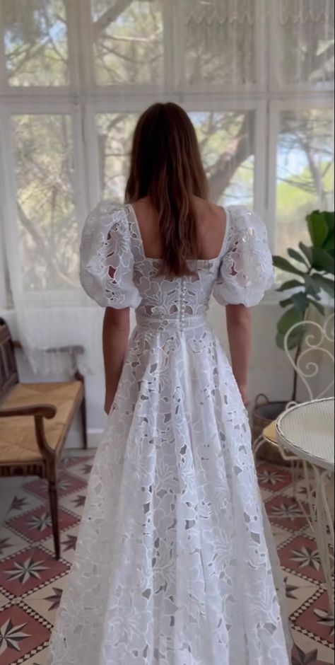 Eyelet Lace Wedding Dress, 4 Th Of July Outfits, Cottagecore Vintage White Wedding Dress, Cottagecore Wedding Dress Puffy Sleeve, Puff Sleeve Lace Patchwork Wedding Dress, 80s Rock Fashion Women, White Princesscore Dress With Puff Sleeves, Cottage Core Wedding Dress, Cottage Wedding Dress