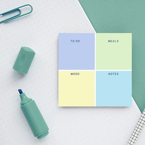 Spring Pastels Daily Organizing Post-it Notes Mood Notes, Daily Organizer, Daily Organization, Spring Pastels, Sweet Notes, Yellow And Blue, Post It Notes, Note Paper, Purple Green