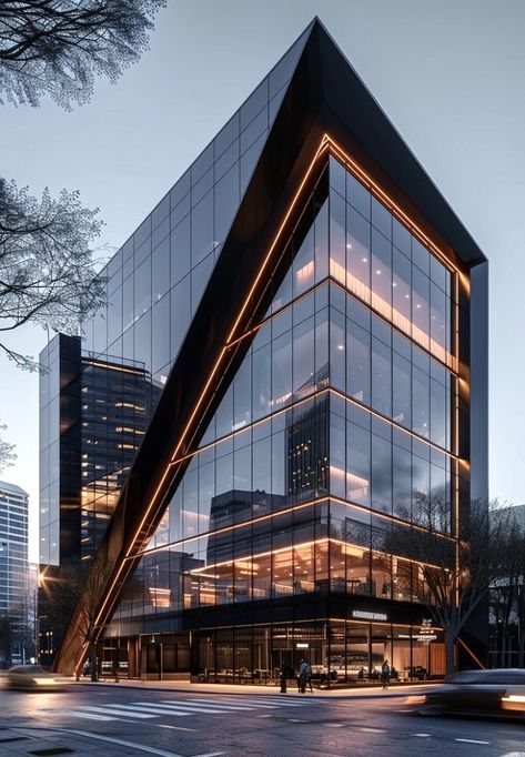 Modern Commercial Building Facade Design, Commercial Office Design Exterior, Facade Design Commercial, Office Building Aesthetic, Commercial Building Exterior Facades, Commercial Facade Design, Modern Commercial Building Exterior, Commercial Building Elevation, Office Building Facade