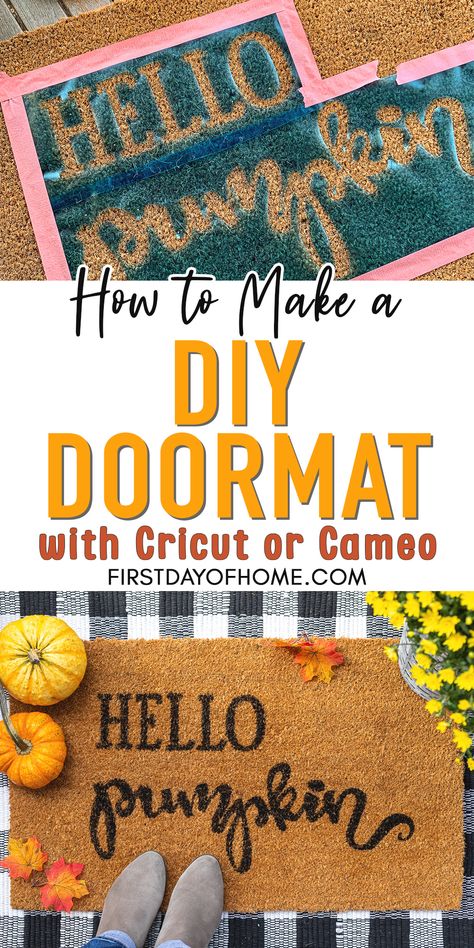 Cricut Doormat Ideas, Diy Coir Doormat Tutorial, Coir Mats Diy, Diy Coir Doormat, Coir Doormat Diy, Diy Doormat Ideas, Diy Doormat, Door Mat Diy, Woodworking Tutorials