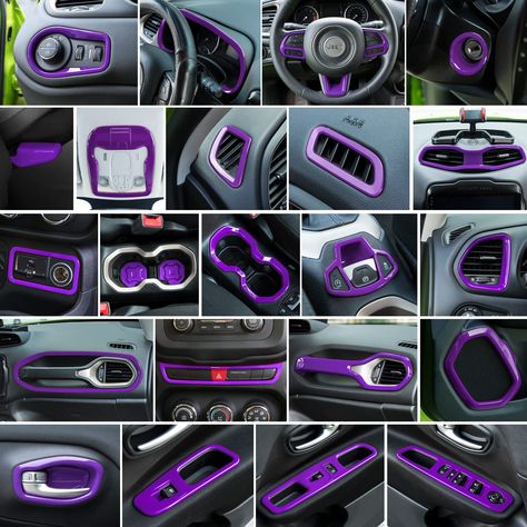 Purple Jeep Wrangler, Best Car Interior, Purple Jeep, Girly Car Accessories, Jeep Wrangler Accessories, Car Deco, Purple Car, Cool Car Accessories, Girly Car