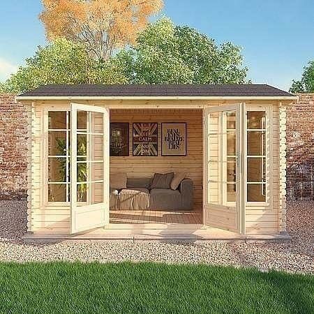 Garden Cabins, Log Home Interiors, Studio Shed, Summer House Garden, Backyard Studio, Backyard Office, Backyard Sheds, Backyard Shed, She Sheds