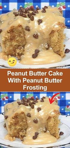 PEANUT BUTTER CAKE WITH PEANUT BUTTER FROSTING Cake With Peanut Butter Frosting, Butter Cake Recipe, Peanut Butter Cake, Peanut Butter Desserts, Peanut Butter Frosting, Butter Frosting, Peanut Butter Recipes, Piece Of Cake, Butter Cake