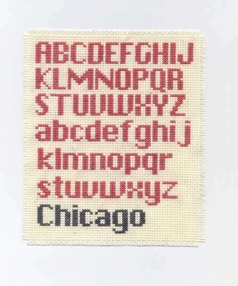 Chicago: Cross Stitch Font Project – Ally Kraus Cross Stitch Font, Contemporary Cross, Stitch Letters, Cross Stitch Alphabet Patterns, Cross Stitch Alphabets, Cross Stitch Fonts, Cross Stitch Letters, Christmas Fonts, Learn Embroidery