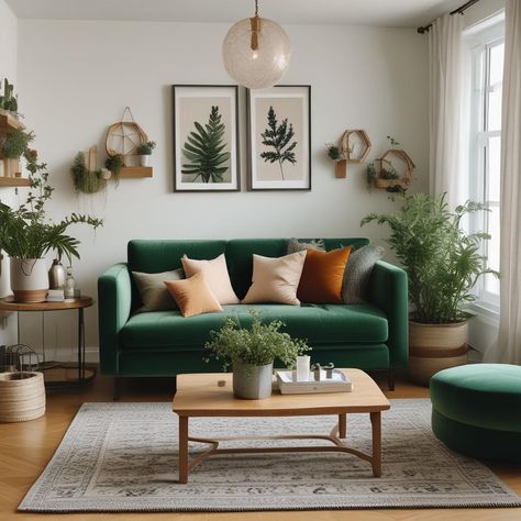 Earthy Living Room Decor, Eclectic Minimalism, Mint Green Room, Green Room Design, Pottery Barn Inspired Living Room, Living Room Vibes, Green Couch Living Room, Earthy Living Room, Room Vibes