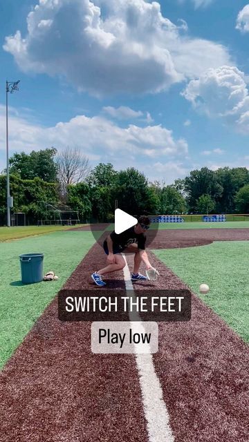 David Steinman on Instagram: "Switching the feet to work on playing through and staying through all three lanes. This variation was used for fielding off left and right in the glove side. Get comfortable fielding in a variety of ways! Using the @valletraininggloves K47 to increase the level of difficulty. Drill inspiration: @thatguy__kai .⁣ .⁣ .⁣ .⁣ .⁣ .⁣ #baseball #baseballgame #baseballislife #baseballplayer #infielddrills #mlb #infield" Baseball Coaching, Softball Drills, Baseball Training, Baseball Coach, Baseball Games, Baseball Softball, Baseball Players, Drills, Baseball Field