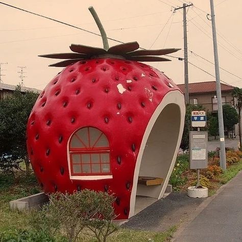 Bus Stop Design, Strawberry Fields Forever, Guerilla Marketing, Strawberry Fields, We Are The World, Poses References, Bus Station, Bus Stop, Pusheen