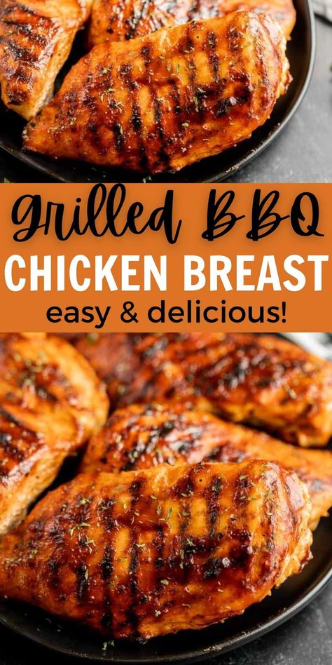 The Best BBQ Chicken Breast - grillonadime.com Grilled Chicken On The Grill, Barbecue Chicken On Grill, Grilled Chicken Marinade Recipes Bbq, Seasoning For Bbq Chicken, Bbq Chicken On The Grill Recipes, Bbq Chicken On Grill Recipes, Chicken On The Bbq Recipes, Barbecue Chicken Cutlets, Bbq Chicken Cutlets