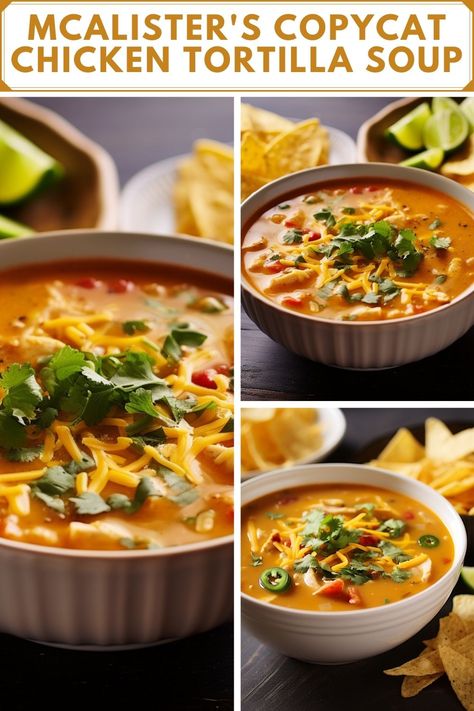 Enjoy the same restaurant-quality flavor and texture of one of your favorites from home with this simple recipe for McAlister’s Copycat Chicken Tortilla Soup. Learn more about how to make it here! Copycat Chicken Tortilla Soup, Tortilla Soup Crockpot, Easy Tortilla Soup Recipe, Cheesey Chicken, Chicken Tortilla Soup Crock Pot, Creamy Chicken Tortilla Soup, Chicken Tortillas Soups Recipe, Tortilla Soup Recipe, Fresh Fruit Salad