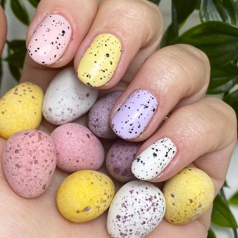 Nails & Beauty - Hillingdon on Instagram: “I just love Cadbury’s Mini Eggs 💗💜 Prep - @navyprotools Prep - @lilly.beau Peely Base - Halotaco Colour - @the_gelbottle_inc Oil -…” Egg Nails, Cadbury Eggs, Mini Egg, Mini Eggs, Swag Nails, Spring Nails, Pretty Nails, Just Love, Nail Inspo