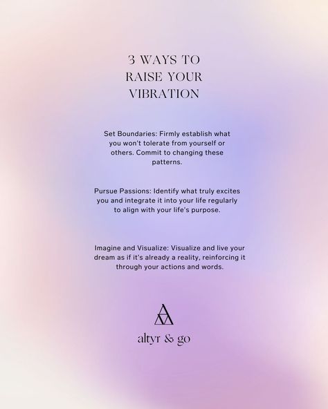 Raise your vibration and reach completeness in your manifestations with these simple shifts. 🌟 #AltyrAndGo #Manifesting #Visualization #Manifestation High Vibrational Activities, How To Raise Your Vibration, Manifesting Visualization, Visualization Manifestation, Intuitive Readings, Baddie Advice, Raising Your Vibration, Highest Vibration, Energy Aesthetic