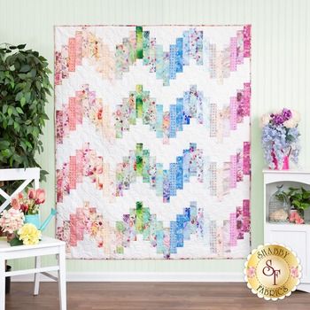 Ridiculously Easy Jelly Roll Quilt | Shabby Fabrics Easy Jelly Roll Quilt, Misty Garden, Jelly Roll Quilt, Fern Forest, Summer Grunge, Fabric For Quilting, Hello Glow, Chocolate Covered Cherries, Jellyroll Quilts