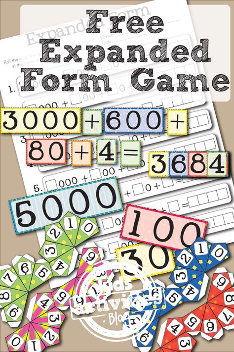 Free printable place value game for learning expanded form from Little Learning Lovies and Kids Activities Blog. Expanded Form Math, Third Grade Math Games, Place Value Game, Expanded Form, Math Place Value, Math Number Sense, Fourth Grade Math, Math Intervention, Second Grade Math