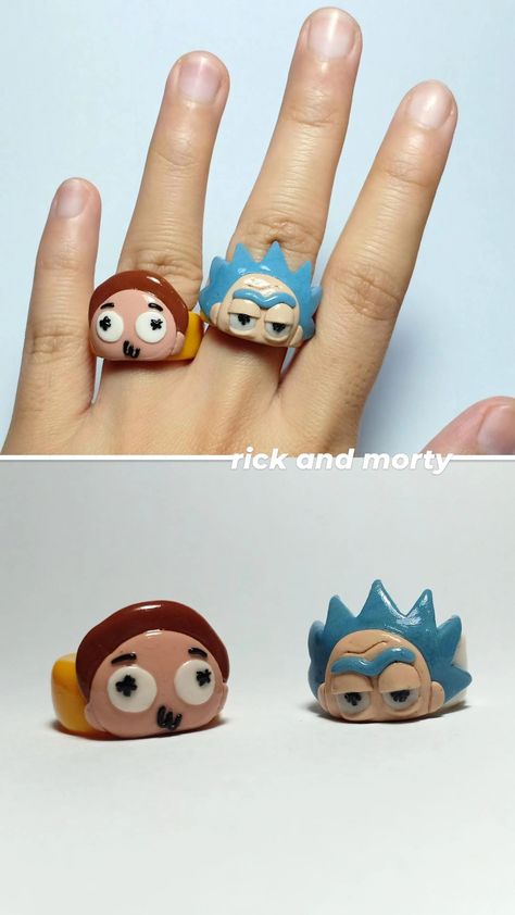 Air Dry Clay Rings, Air Dry Clay Art, Dry Clay Art, Diy Clay Rings, Art Rings, Clay Characters, Face Sculpture, Clay Ring, Clay Rings