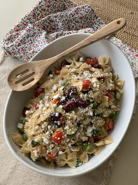 Sicilian Lemon Pasta Salad Lemon Pasta Salad, Lemon Pasta Salads, Sicilian Pasta, Sicilian Lemon, Lemon Pasta, Bowtie Pasta, Cheese Pasta, Kalamata Olives, Stuffed Green Peppers