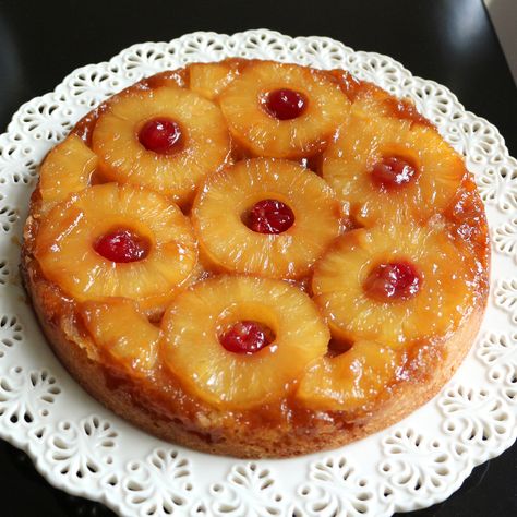 Pineapple Upside Down Cake - Eat In Eat Out Pineapple Upside Down Cake Aesthetic, Up Side Down Pineapple Cake Recipes, Pineapple Upside Down Cake Recipe Easy, Pinapple Cake Upside Down Cake, Upside Down Pineapple Cake, Pineapple Upside Down Cake Recipe, Pineapple Upside Down Cupcakes, Pineapple Cake Recipe, Sour Cream Cake