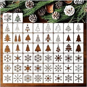 Amazon.com : Christmas Stencils for Ornaments Stencils for Painting on Wood Small Cookie Mini Face Christmas Stencils for Crafts Supplies Glass Christmas Tree Decorations (50 Snow Tree 3in) : Arts, Crafts & Sewing Stencil Christmas Tree, Glass Christmas Tree Decorations, Stencils For Painting, Snow Tree, Christmas Stencils, Glass Christmas Tree, Stencil Painting, Crafts Sewing, Crafts Supplies