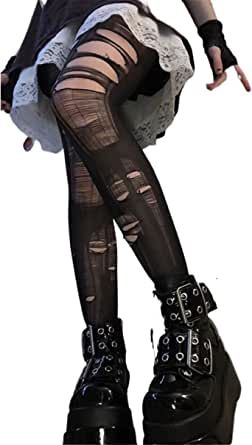 Ripped Tights Gothic Women Fishnet Pantyhose Black Female Hollow Out Mesh Ripped Tights Outfit, Aj Shoes, Goth Tights, Ripped Fishnets, White Fishnet Stockings, Ripped Stockings, Lisa Frankenstein, Bod Goals, Ripped Tights