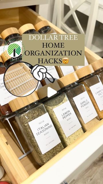 Emma Villaneda on Instagram: "Dollar Tree 🤯 ORGANIZATION ideas for your ✨home!  Which idea was your favorite?!  • • •  #diy #organization #organizationideas #dollartree #dollartreediy #hack #homehacks #home #homedesign #diyproject #tutorial #hacks #lifehacks #homestyle" Dollar Tree Spice Rack Ideas, Dollar Store Organization Hacks, Dollar Tree Spice Organization, Diy Home Organization, Dollar Tree Bathroom Organization, Dollar Tree Diy Organization, Dollar Tree Organization, Dollar Tree Hacks, Ginger Smoothie