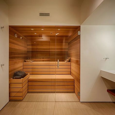 Sauna Room - Photos & Ideas | Houzz Garage Sauna, Shower Layout, Sauna Bathroom Design, Spa In Casa, Sauna Ideas, Sauna A Vapor, Building A Sauna, Sauna Shower, Diy Bathroom Design