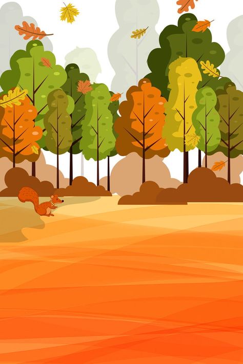 forest,propaganda,poster,ad,simple,cartoon,fall,autumn Cute Fall Backgrounds, Tree Autumn, Forest Drawing, Forest Poster, Fall Forest, Autumn Illustration, Forest Background, Fall Background, Forest Illustration