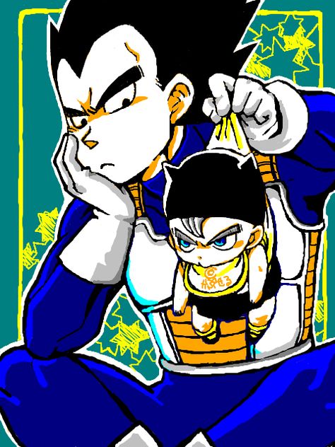 Vegeta and baby Trunks #DBZ Vegeta Y Trunks, Baby Trunks, Doremi Magique, Vegeta And Trunks, Goten Y Trunks, Dragon Z, Vegeta And Bulma, Dragon Ball Artwork, Anime Merchandise