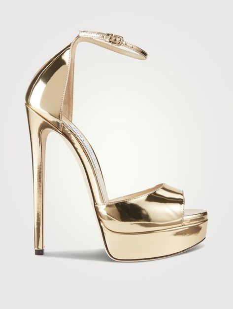 ♔ Jimmy Choo Pageant Heels, Jimmy Choo Platform, Gold Platform Heels, Gold Stiletto Heels, Digital Wardrobe, Jimmy Choo Gold, Shoes Heels Classy, Heels Gold, Jimmy Choo Heels