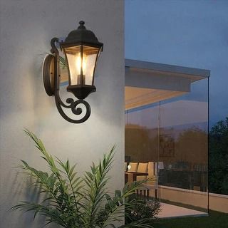 Outdoor Wall Sconces - Bed Bath & Beyond Outdoor Wall Lamp, Lamp Glass, Beautiful Lines, Outdoor Wall Lamps, Lighting Store, Lantern Lights, Outdoor Wall, Glass Lamp, Outdoor Wall Lighting