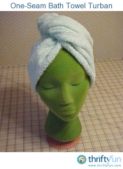 We all love to wrap a towel around our freshly washed hair before we dash to the kitchen to start breakfast or whatever, but halfway there the towel is already coming loose.  Use one of your extra towels to make this simple and fast turban that will stay in place. Towel Turban Diy, Embroidery Hair Wrap, Hair Towel Pattern, Turban Diy, Embroidery Hair, Towel Turban, Hair Towel Wrap, Homemade Hair, Halfway There