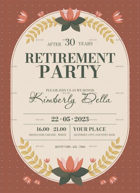 Retirement Party Invitation Retirement Party Invitation, Retirement Invitation Template, Retirement Invitations, Retirement Party Invitations, Place Dress, Graphic Novel Art, The Invitation, Retirement Party, Retirement Parties