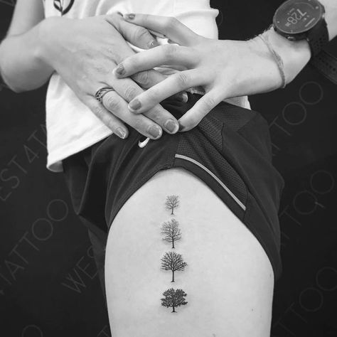 Seasonal Tree Tattoo, Seasons Changing Tattoo, 4 Season Tree Tattoo, Four Seasons Tree Tattoo, 4 Season Tattoo Ideas, 4 Seasons Tree Tattoo, Tree Seasons Tattoo, 4 Seasons Tattoo Simple, Seasons Change Tattoo