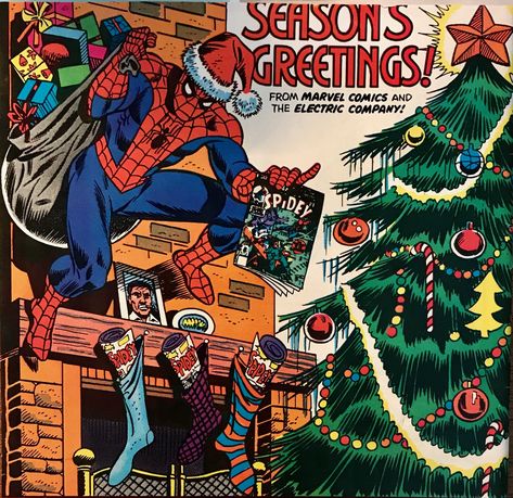 The Amazing Spider-Man at Christmas 1981 Spider-man Christmas, Spider Man Christmas Wallpaper, Marvel Christmas Aesthetic, Marvel Christmas Icons, Christmas Marvel Wallpaper, Marvel Halloween Wallpaper, Spiderman Christmas Wallpaper, Marvel Comics Christmas, Marvel Christmas Wallpaper