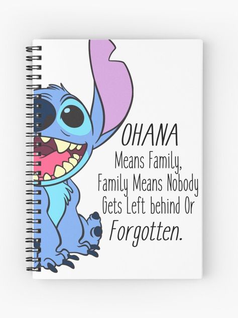 "lilo and stitch " Spiral Notebook by bennewton0013 | Redbubble Savannah Wallpaper, Roy Disney, Stitch Notebook, Stitch Merchandise, Stitch Items, Stitch Journal, Stitch Drawings, Back To School List, Disney Nail Designs