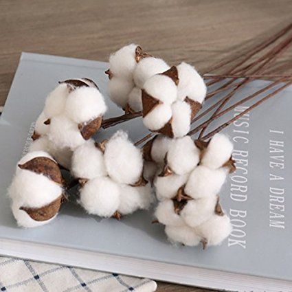 20 pcs Cotton Balls Wire Stem 60cm Length Wedding Bridesmaid Bouquets, Cotton Branches, Fleurs Diy, Cotton Boll, Cotton Stems, Branch Decor, Artificial Silk Flowers, Flower Branch, Diy Wedding Decorations