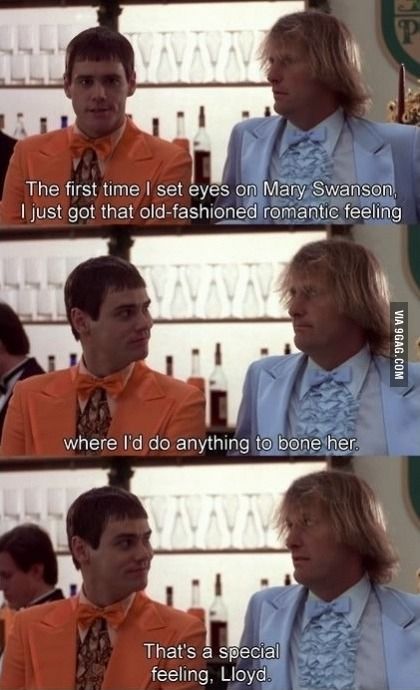 In honor of the Dumb and Dumber sequel: that special feeling Favorite Movie Quotes, Most Famous Quotes, Movie Quotes Funny, Movie Lines, Jim Carrey, Tv Quotes, Funny Christmas Cards, Funny Movies, Romantic Style