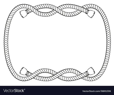 Rope knot frame black and white isolated vector image Ny Library, Frame Black And White, Knot Rope, Rope Frame, Frame Logo, Rope Knots, White Rope, Epiphany, Toy Boxes