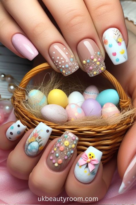 21 Adorable Easter Nail Designs for Spring 2024 Easter Manicure, Nail Art Pastel, Simple Nail Art Ideas, Acrylic Dip Nails, Short Natural Nails, Spring Pedicure, Pastel Nail Art, Easter Nail Designs, Adorable Bunnies