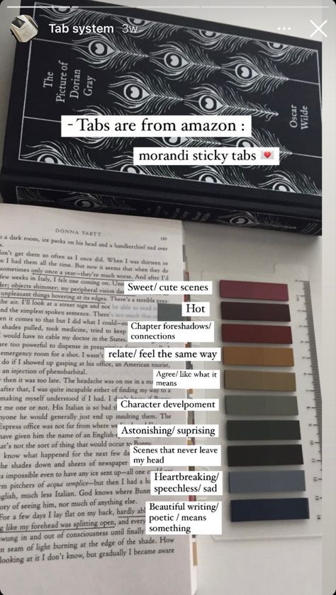 Color Tabs For Books, Reading Book Tabs Ideas, Writing In A Book Aesthetic, Taking Notes In Books, Things To Tab In Books, Book Flagging System, Tab System Book, Book Tabs Ideas Aesthetic, Book Annotation Color Key