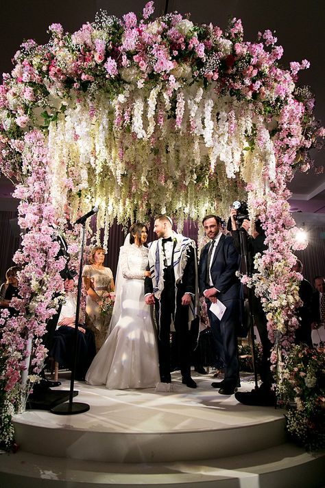 A Suzanne Neville Bride for a Flower-Forward Jewish Wedding with the Ultimate Floral Chuppah at The Grove, Chandlers Cross, UK Huppah Wedding, Chuppah Flowers, Jewish Wedding Invitations, Wedding Chuppah, Jewish Wedding Ceremony, Wedding Mandap, Jewish Wedding, Wedding Stage, The Grove