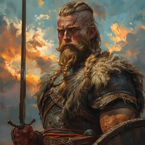 Day 13 - 'VIKINGS' Challenge Swear to Odin Hosted by: @aiart124 Hashtag: #aiartisticmaychallenge In the mists of the Nordic period, fearsome Vikings sailed uncharted seas, their bravery echoing through the ages. With axes raised and shields aloft, they forged legends of valor and conquest Thank you @who_is.keith for inviting me 🙌🏻 I nominate the following talented creators if they want to: @ailluminartista @ia.criandoimagem @talesfromanotheruniverse @aicolorpalette #vikings #viking #viki... Nordic Fantasy Art, Dnd Portraits, Alien Character, Viking Art, Sea Art, Uncharted, Reading Journal, South Pole, Dnd Characters