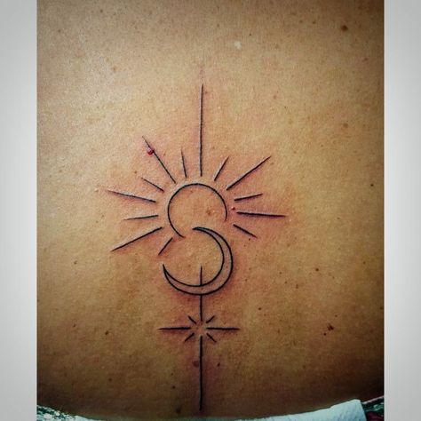 Moon Star And Sun Tattoo, Star And Sun Tattoos, Moon Sun And Stars Tattoo, Sun And Moon Sister Tattoos, Eras Tour Tattoo, Sun Moon Stars Tattoo, Moon Stars Tattoo, Moon And Star Tattoo, Sun Moon And Stars Tattoo