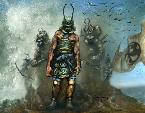 Samurai Duel, Fantasy Samurai, Legend Of The Five Rings, Medieval Japanese, Five Rings, The Legend Of Sleepy Hollow, Samurai Artwork, Japanese Warrior, Samurai Armor