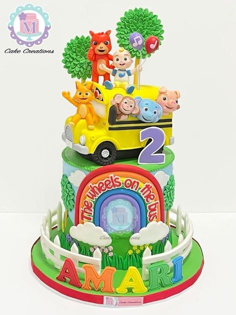 Wheels On The Bus Cake Cocomelon, Cocomelon School Bus Cake, Wheels On The Bus Cake Ideas, Wheels On The Bus Birthday Cake, Wheels On The Bus Birthday Party Cake, Cocomelon Bus Cake, Wheels On The Bus Cake, Cocomelon Decor, School Bus Cake