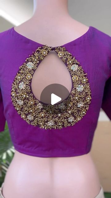 Purple Colour Blouse Designs, Blouse Embroidery, Ethnic Wear, Chennai, Purple Color, Blouse Designs, Wedding Inspiration, Wedding Dresses, Purple