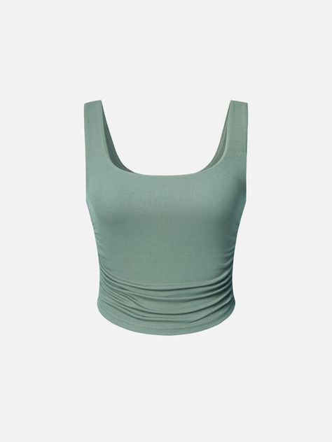 must-have-in-your-wardrobe20-2 – OGLmove Square Tank Top, Oxford Blue, Bra Straps, Square Necklines, Padded Bras, Ribbed Fabric, Hip Length, Maquillaje De Ojos, High Waisted Pants