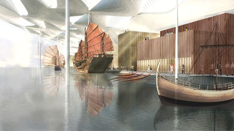 Maritime Museum Design, National Maritime Museum, Museum Interior, Parisian Interior, Architecture Building Design, Architecture Model Making, Museum Displays, Museum Architecture, Maritime Museum