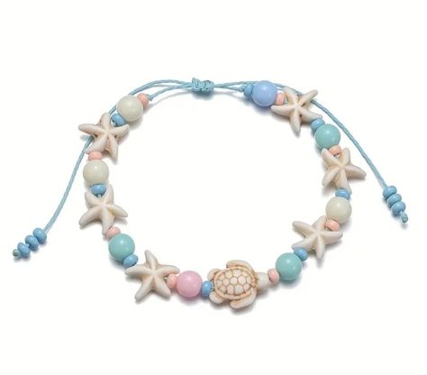 Turquoise Decor, Beaded Anklet, Anklets Boho, Bracelets Design, Clay Bracelet, Diy Bracelet Designs, Diy Bracelets Patterns, Beads Bracelet Design, Handmade Jewelry Tutorials