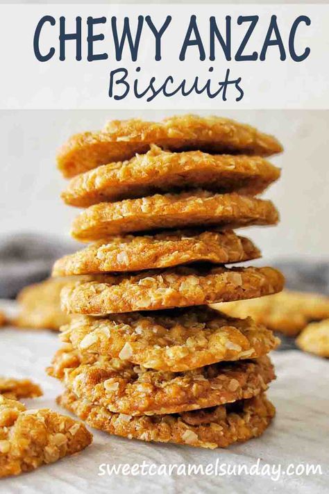 Easy Anzac Biscuits, 100 Cookies Recipe, Anzac Cookies, Oat Biscuits, Anzac Biscuits, Chocolate Granola, Biscuit Rolls, Biscuit Mix, Australian Food